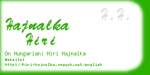 hajnalka hiri business card